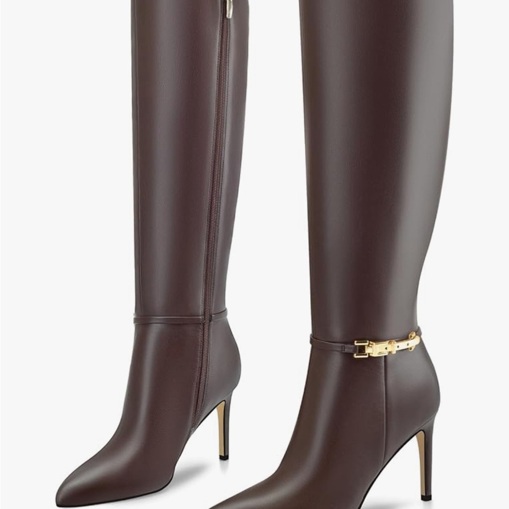 Sophisticated Brown Leather Heeled Boots